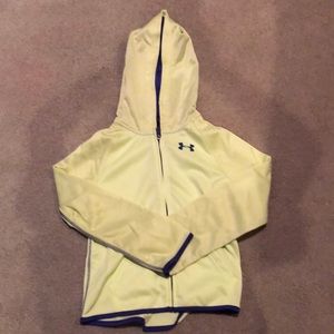 Neon green and purple boys zip up hoodie
